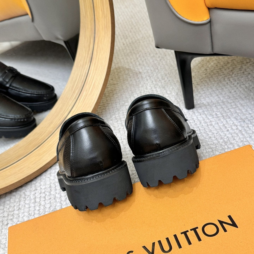 Louis Vuitton Textured Lug Sole Loafers — back