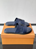 Louis Vuitton Navy Blue Slide Sandals — hero
