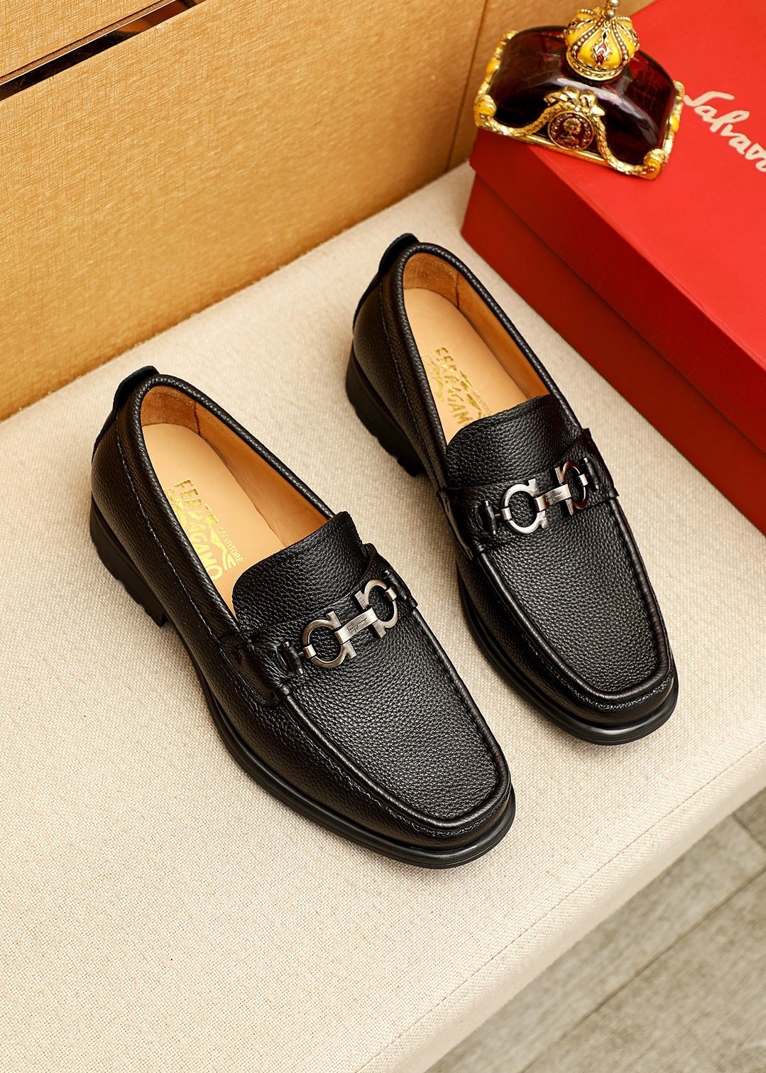Ferragamo Leather Bit Loafers — hero