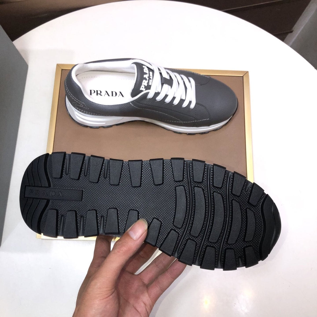 PRADA Black Quilted Low-Top Sneakers — side