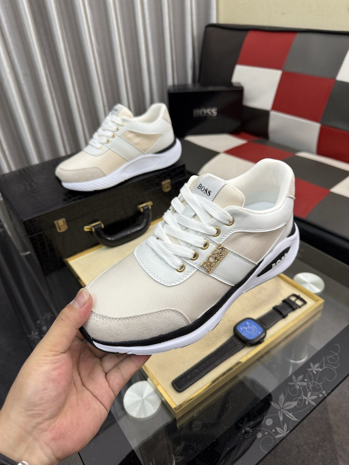 BOSS Color-Block Low-Top Sneakers — front