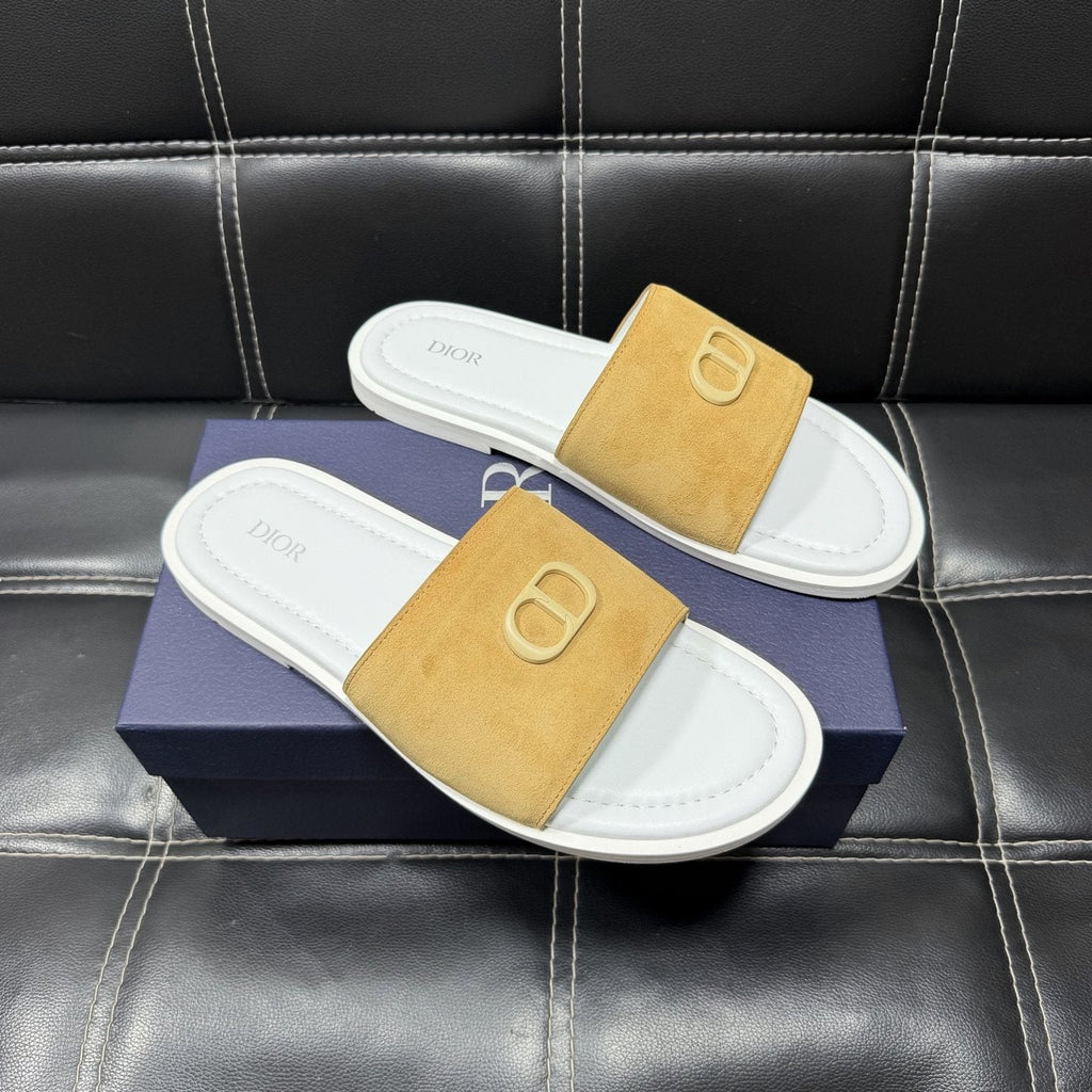 Dior Emblem Strap Slide Sandals — front