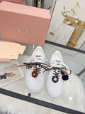 Miu Miu Floral Charm Sneakers — front