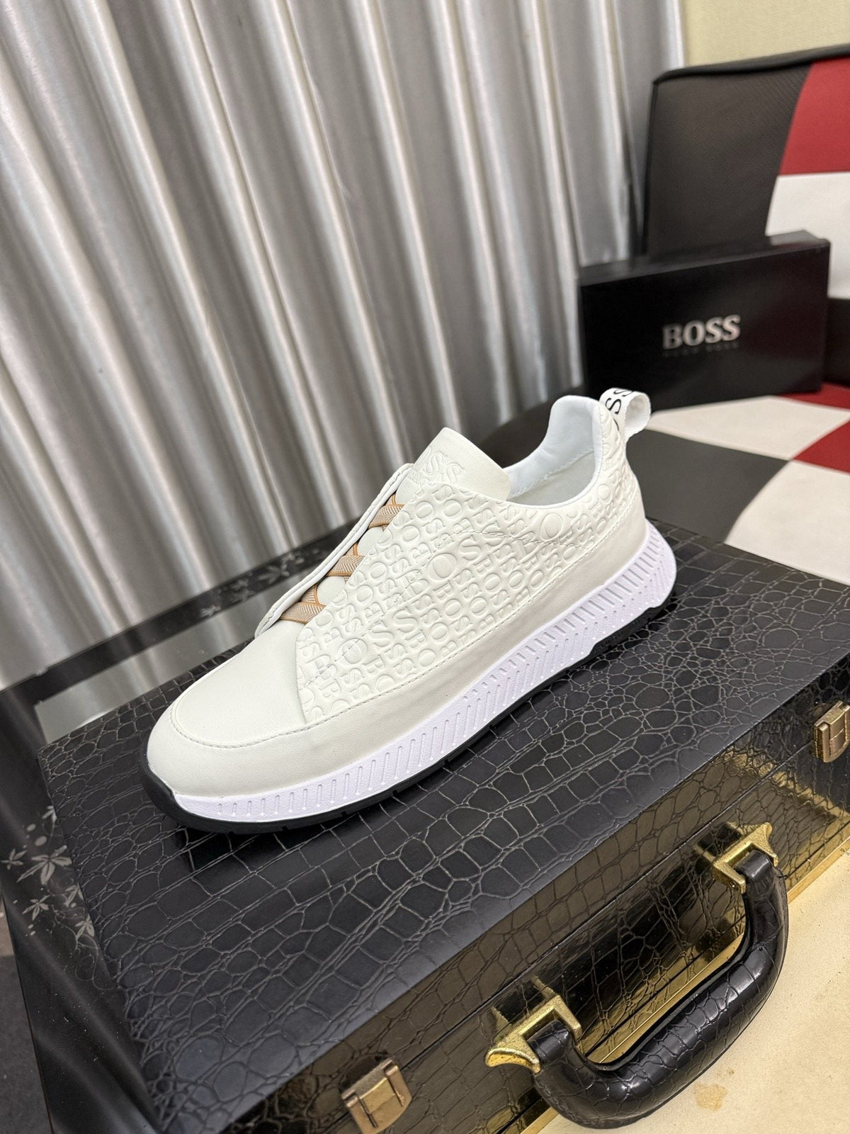 BOSS Textured Slip-On Sneakers — hero