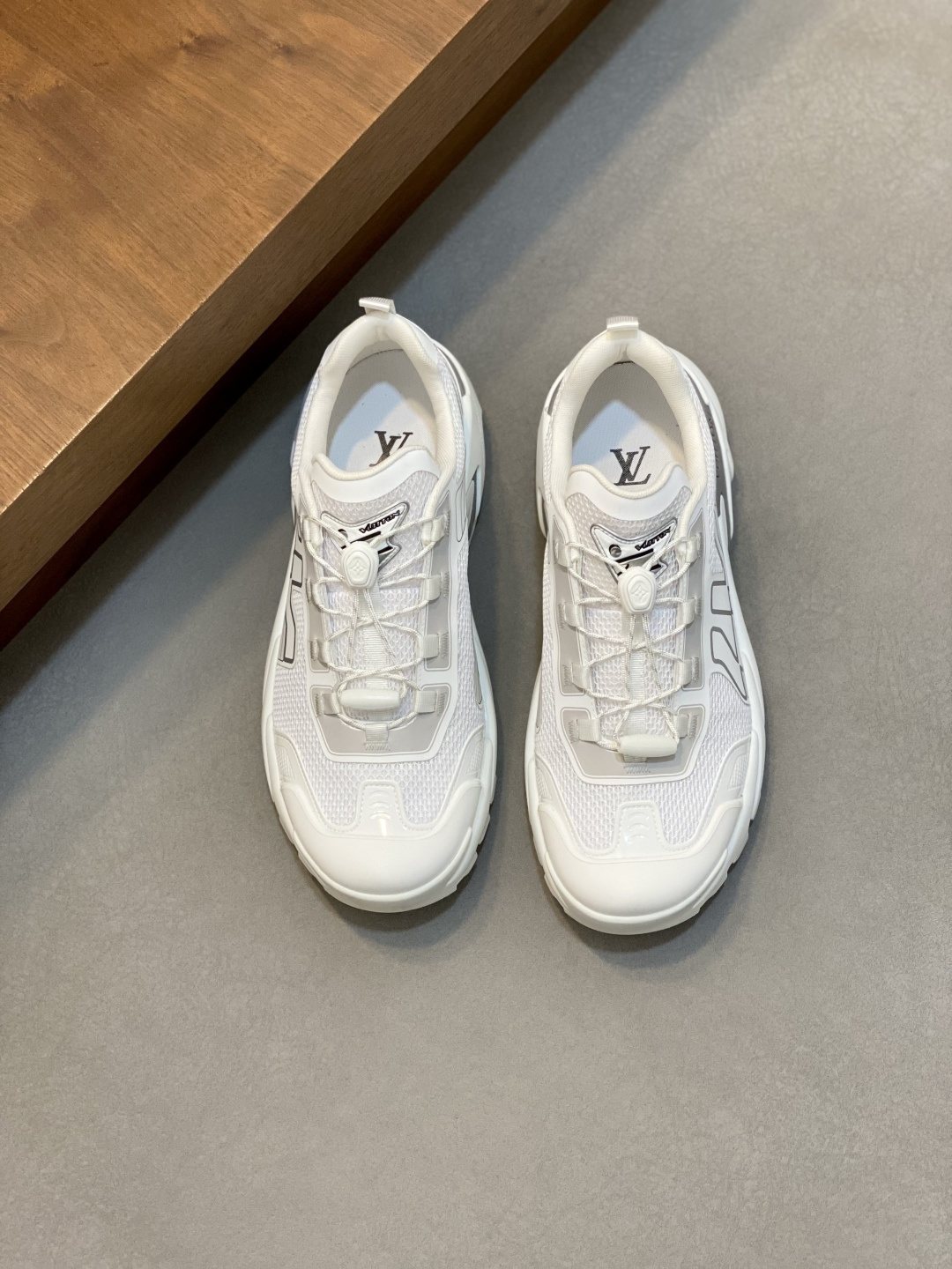 Louis Vuitton Paneled Mesh Sneakers — front