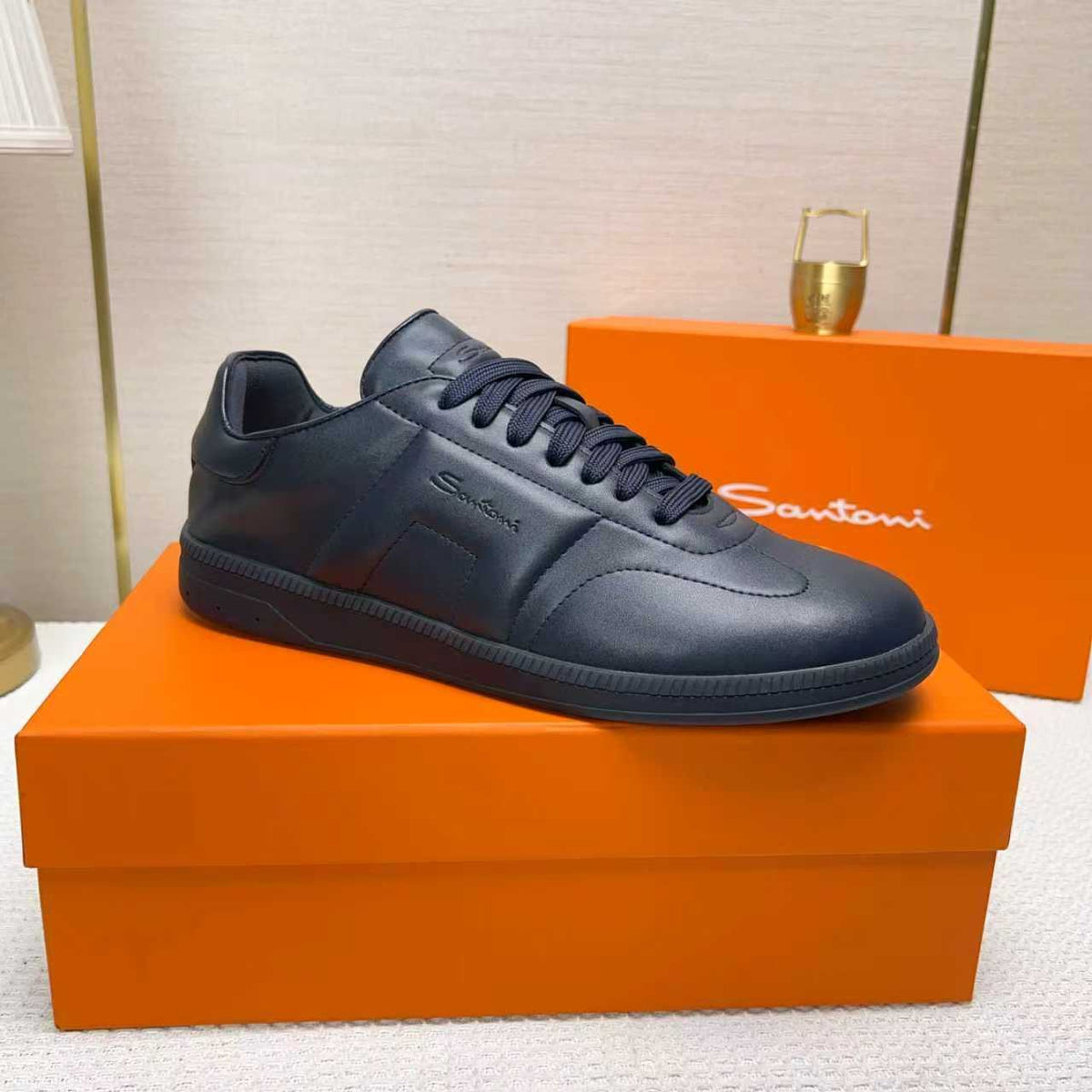Santoni Embossed Low-Top Sneakers — front