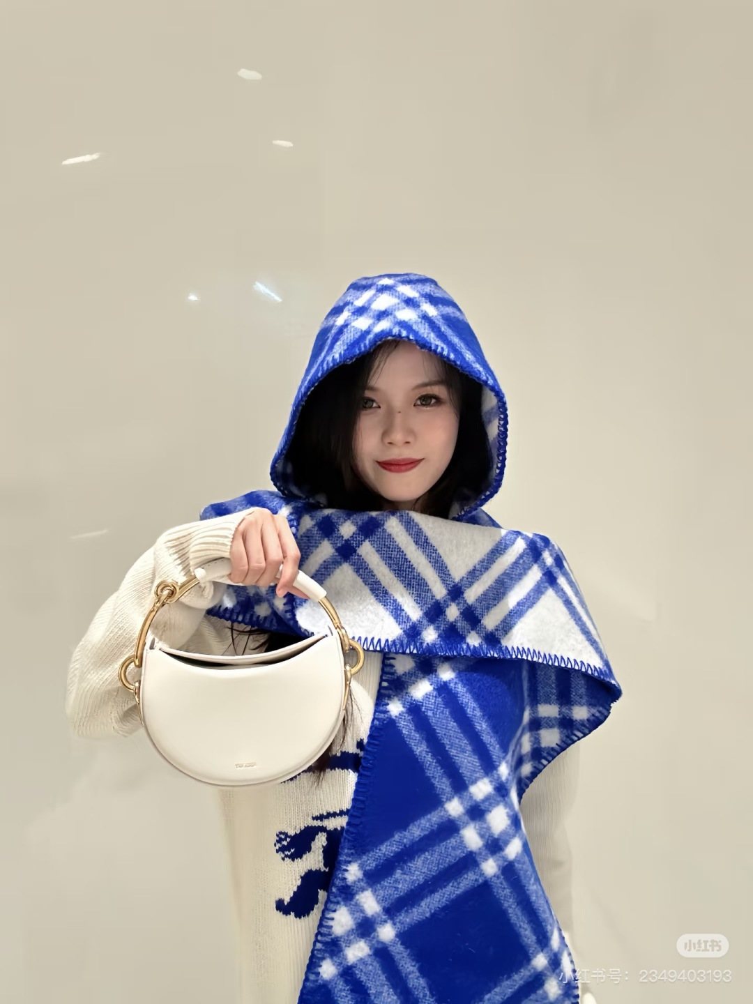 Plaid Hooded Scarf Wrap — hero