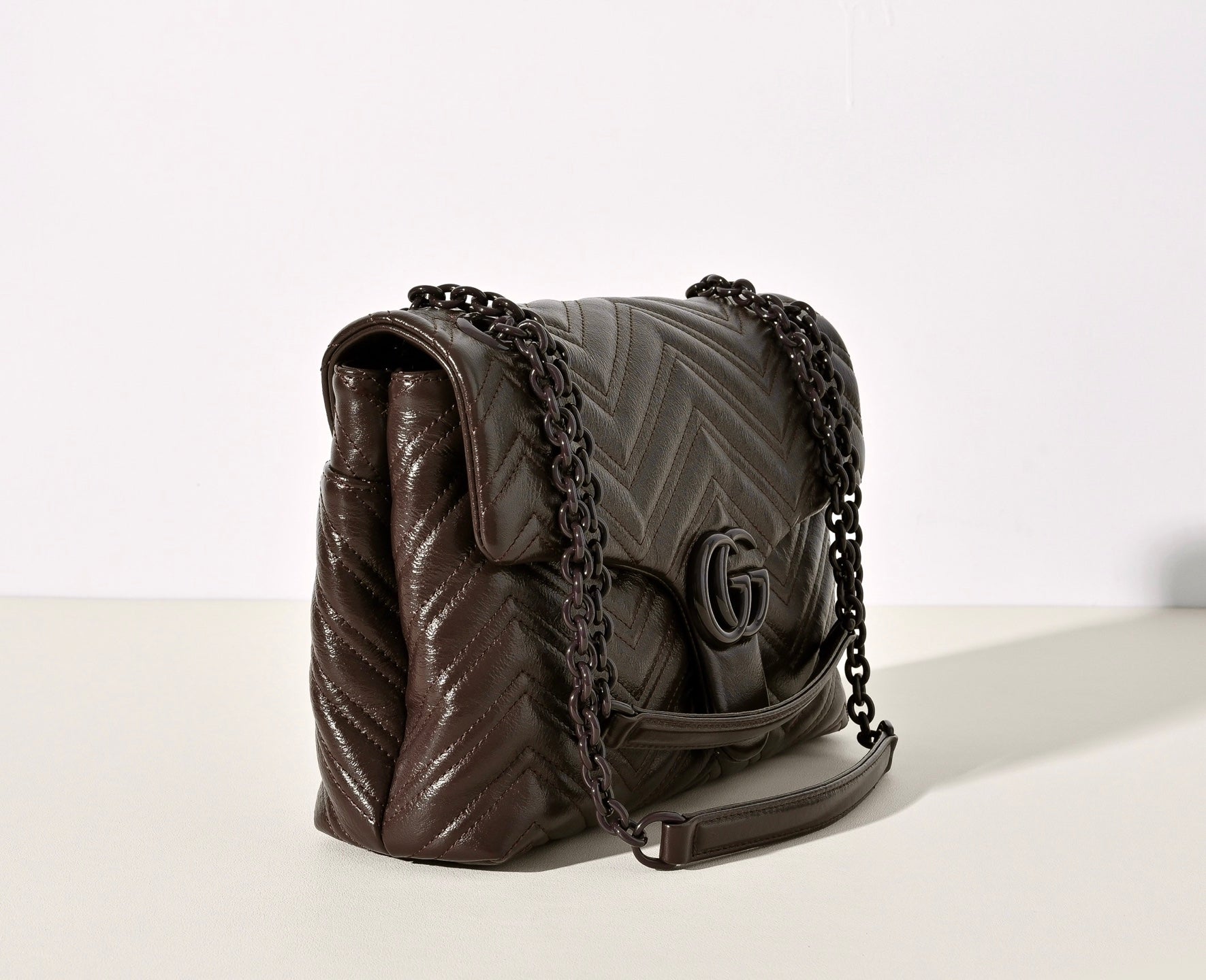 Gucci GG Marmont Pleated Calfskin Shoulder Bag
