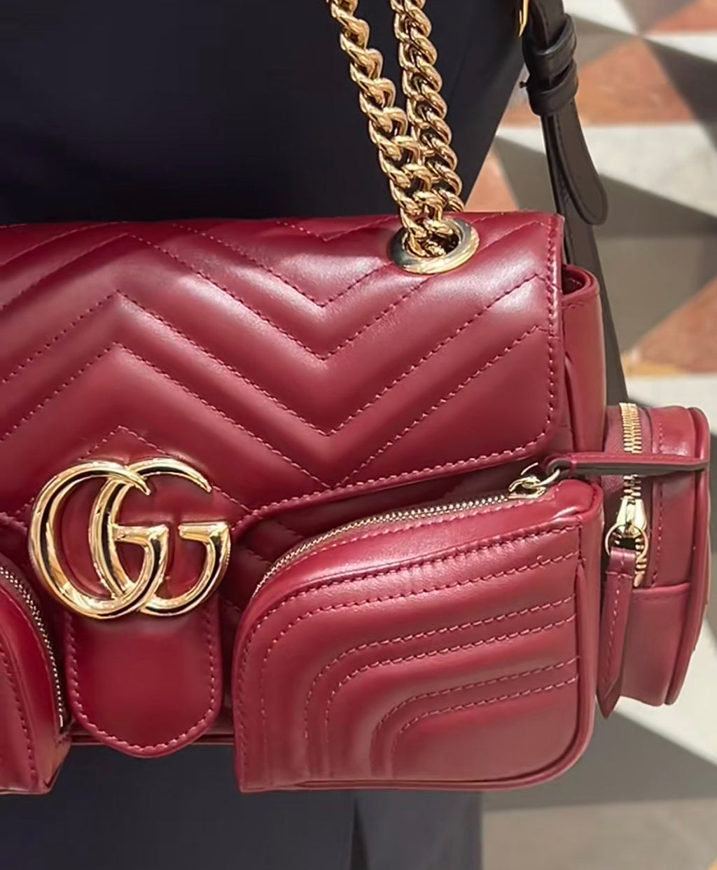 Gucci GG Marmont Pocket Motorcycle Bag – 795228