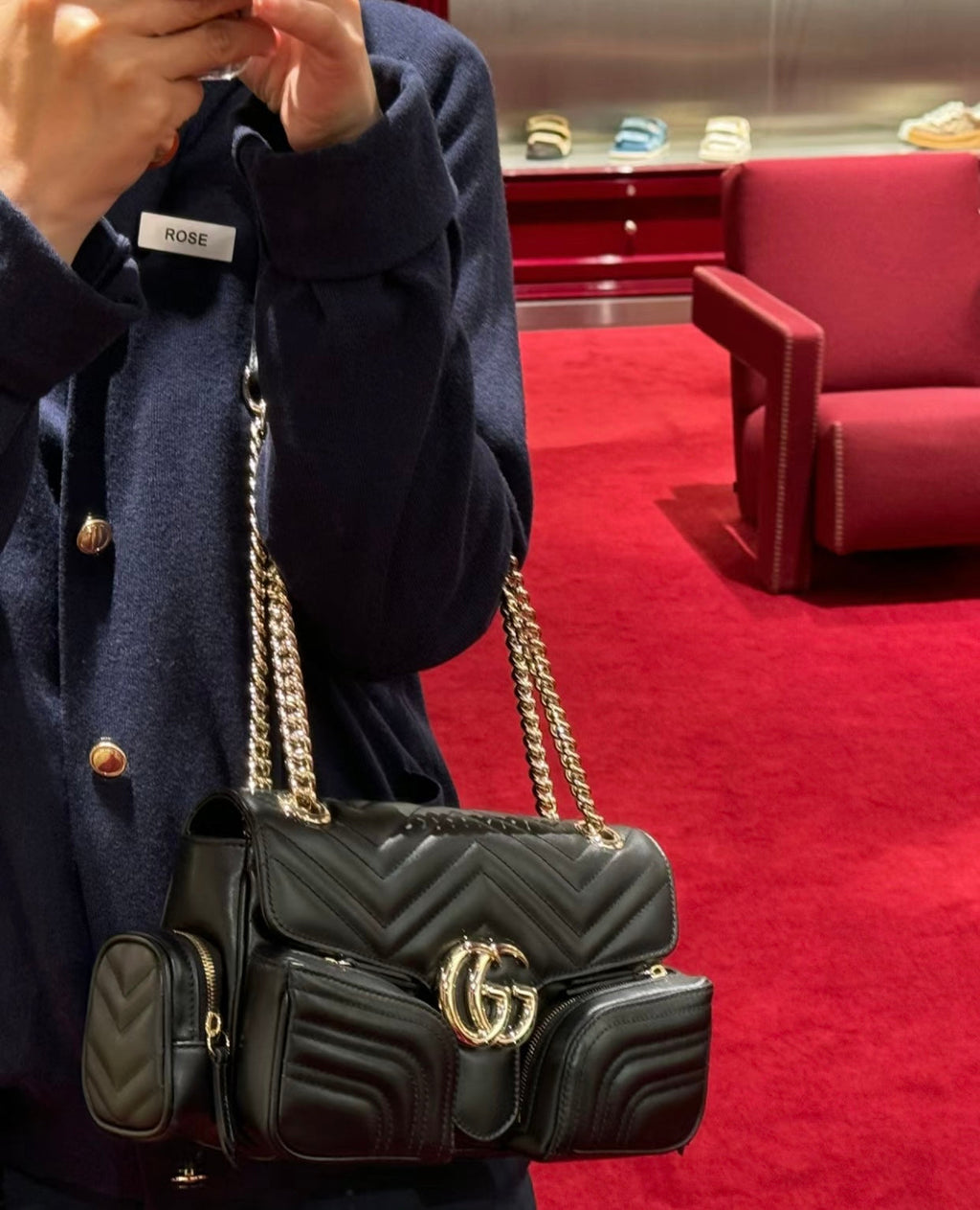 Gucci GG Marmont Pocket Motorcycle Bag – 795228