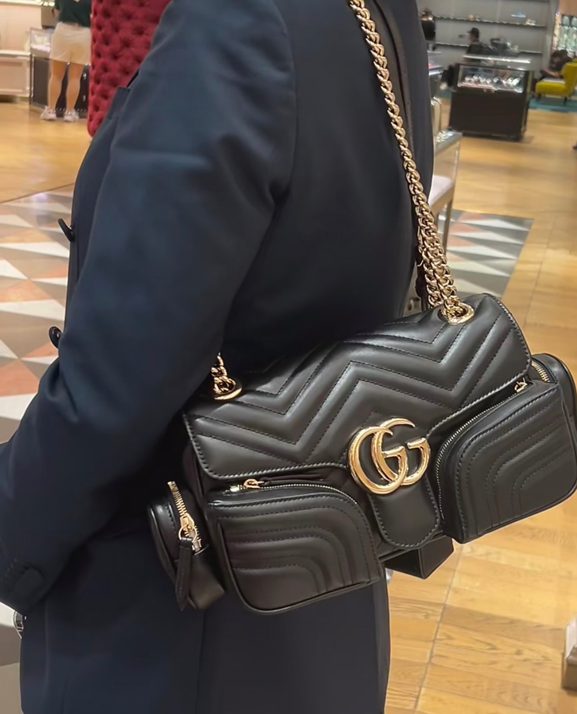 Gucci GG Marmont Pocket Motorcycle Bag – 795228